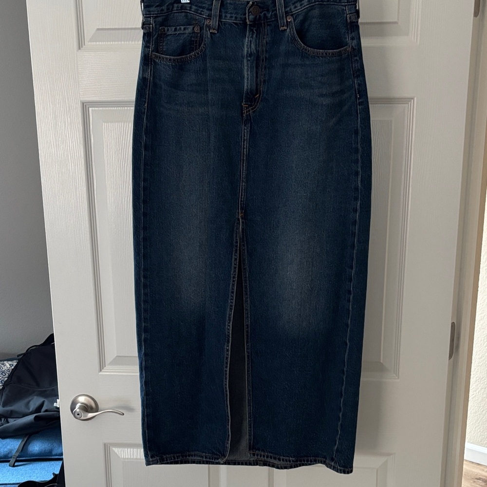 Levi's Dark Blue Maxi Denim Skirt